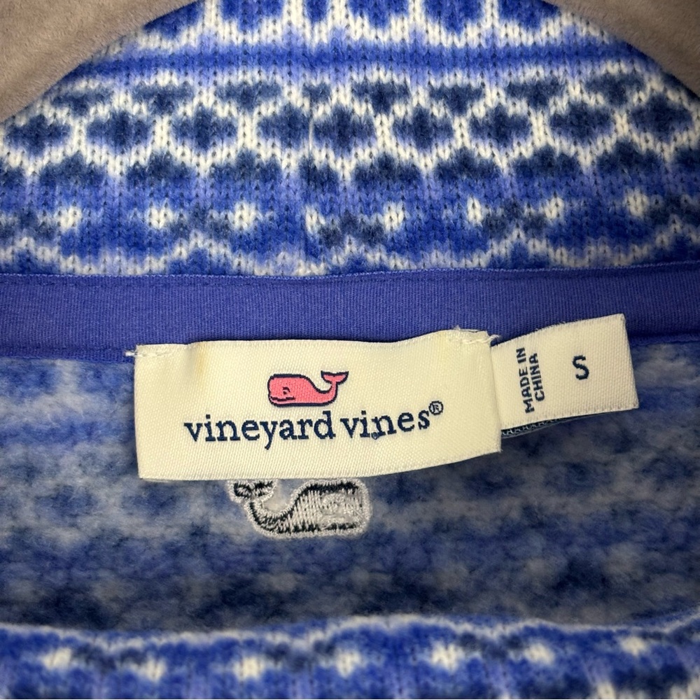 Vineyard Vines Fair Isle Sweater Fleece Funnel Neck Shep Shirt Size Small - Picture 8 of 10